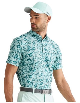 PING Diego men's polo, misty green multi