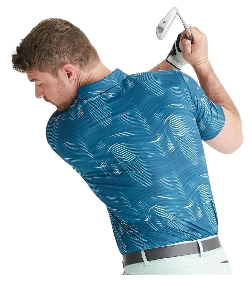 PING Optic Groove men's polo, forest multi