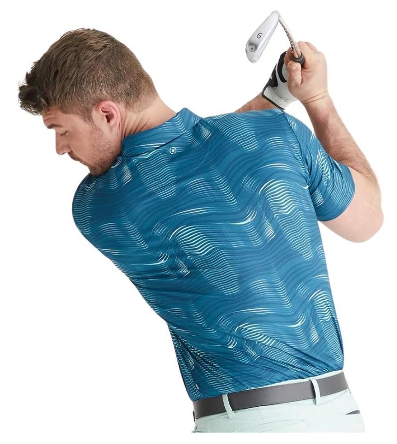PING Optic Groove men's polo, forest multi