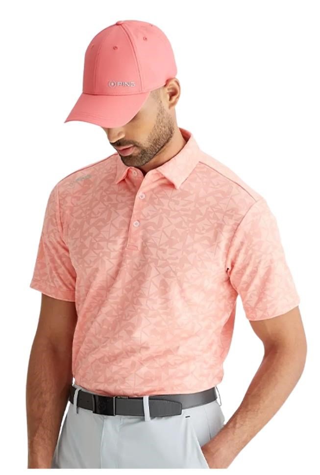PING Geo Camo men's polo, desert flower