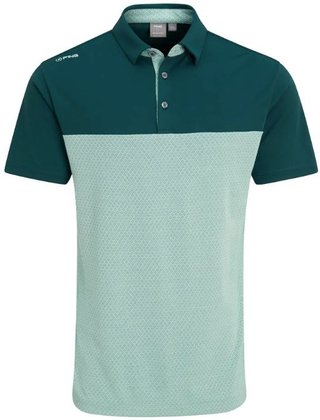 PING Hall mens polo, forest/misty green