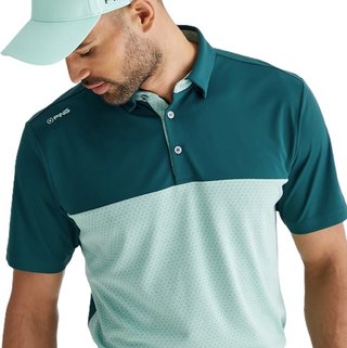 PING Hall mens polo, forest/misty green