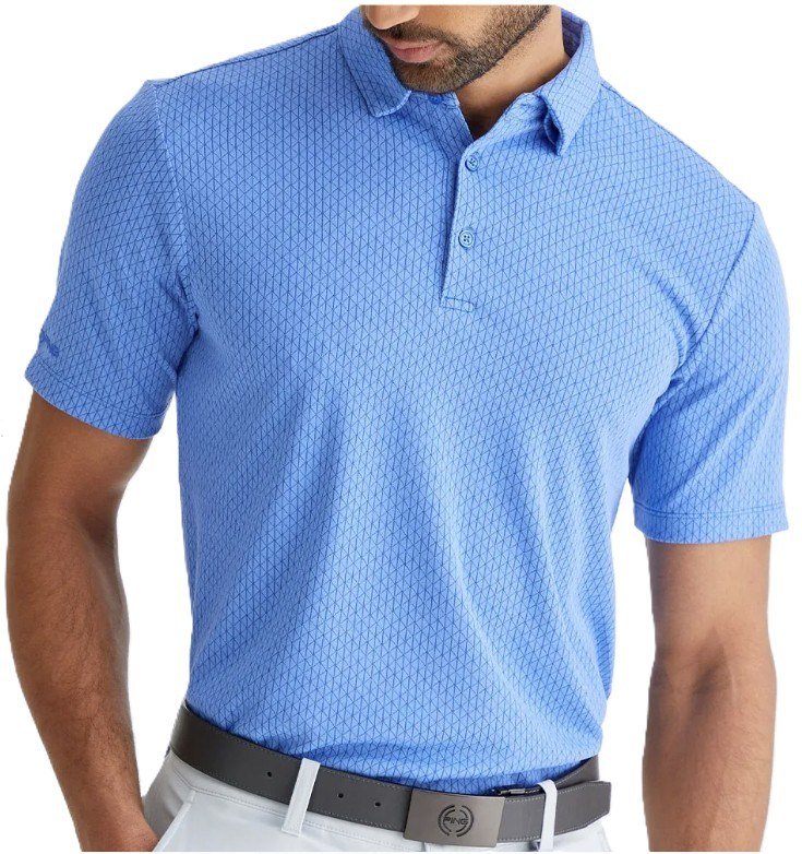 PING Hershel men's polo, cornflower blue multi
