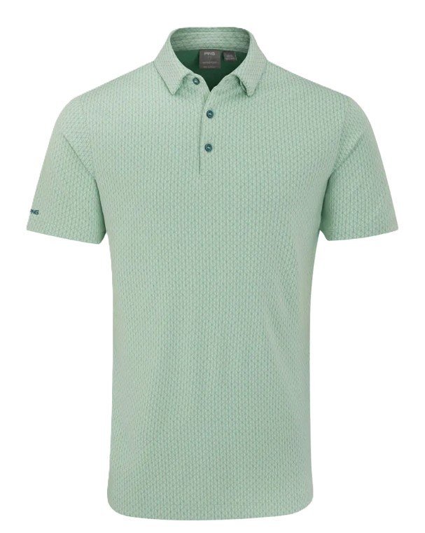 PING Hershel mens polo, misty green multi