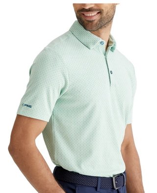 PING Hershel mens polo, misty green multi