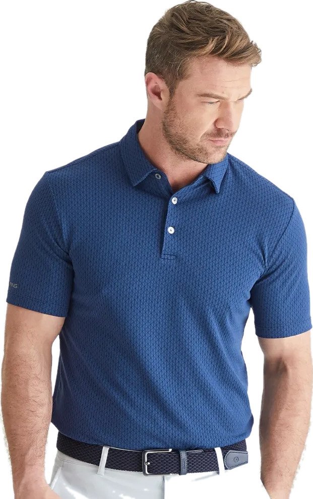 PING Hershel men's polo, oxford blue multi