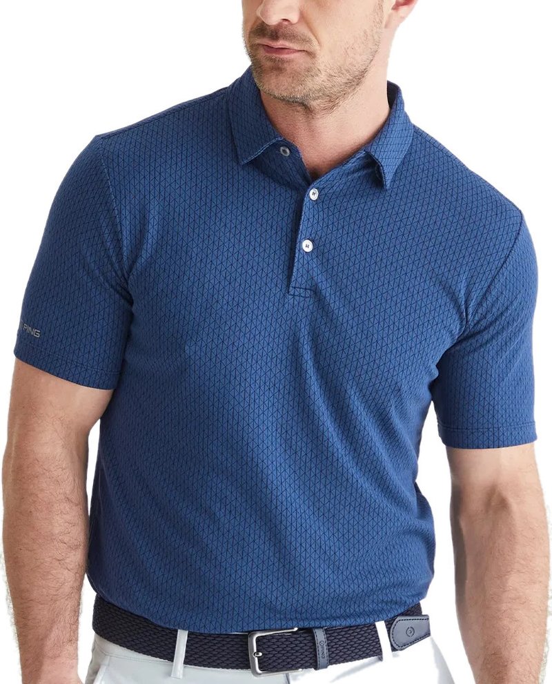 PING Hershel men's polo, oxford blue multi