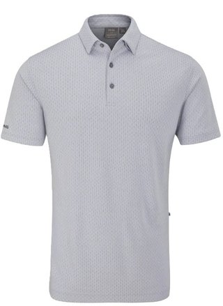 PING Hershel mens polo, silver multi