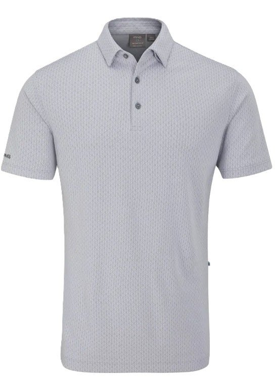 PING Hershel mens polo, silver multi