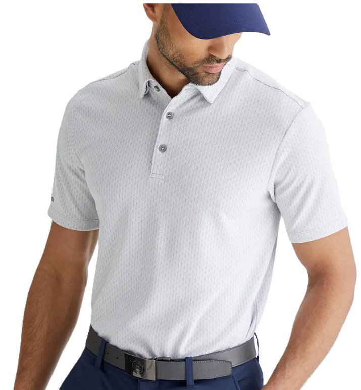 PING Hershel mens polo, silver multi