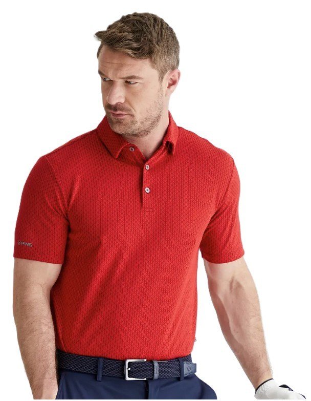 PING Hershel men's polo, rich red multi