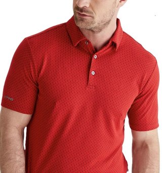 PING Hershel men's polo, rich red multi