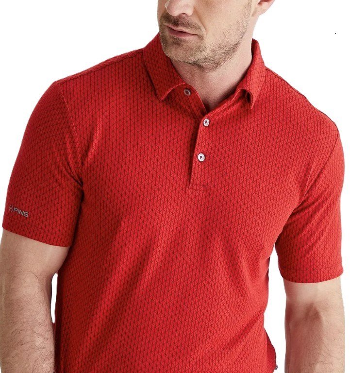 PING Hershel men's polo, rich red multi