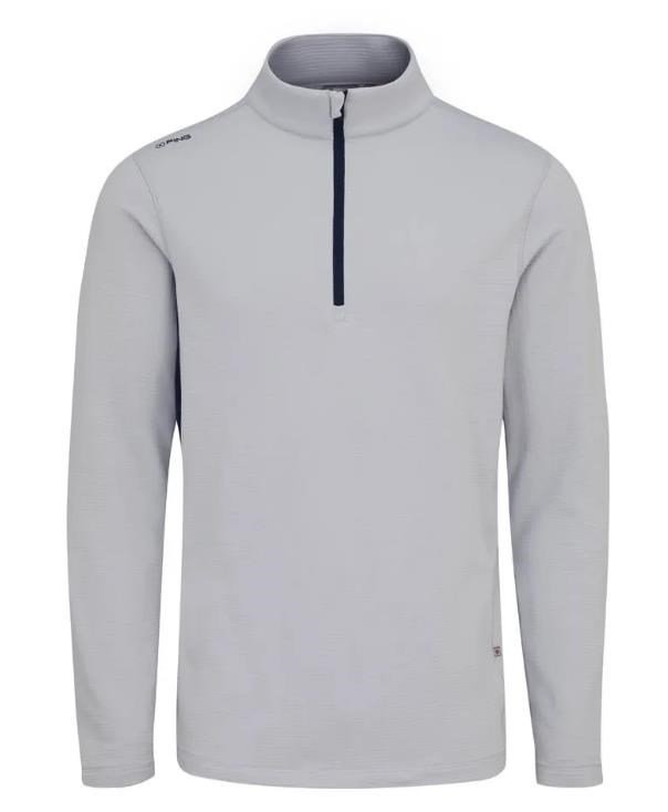 PING Rhodri Half Zip Fleece men's sweatshirt, silver/navy