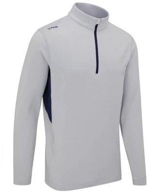 PING Rhodri Half Zip Fleece men's sweatshirt, silver/navy