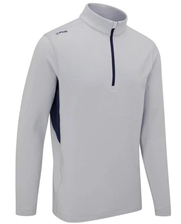 PING Rhodri Half Zip Fleece men's sweatshirt, silver/navy