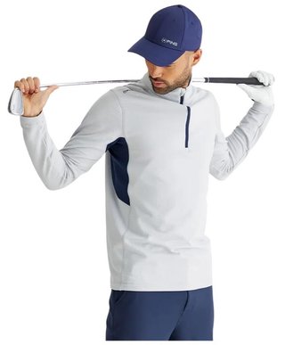 PING Rhodri Half Zip Fleece men's sweatshirt, silver/navy