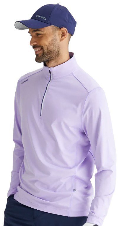 PING Latham Half Zip men's midlayer, purple ash