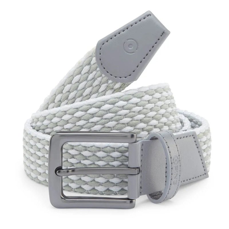 PING Stretch Webbing mens belt, grey/white