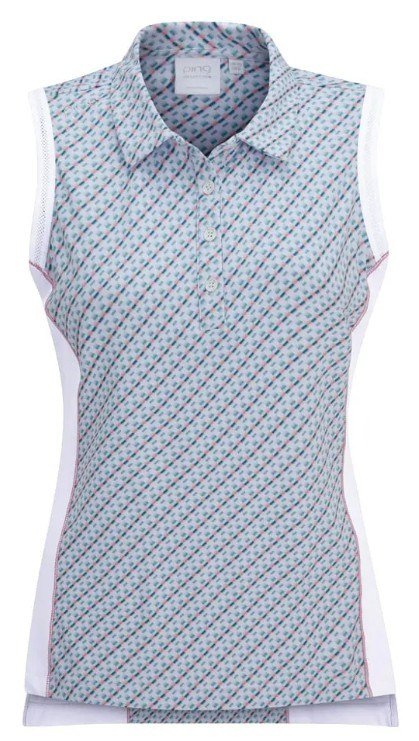 PING Colleen Sleeveless women's polo, neoteric/white