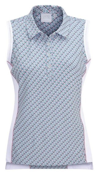 PING Colleen Sleeveless women's polo, neoteric/white