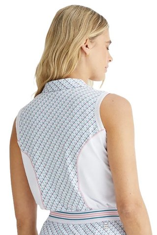 PING Colleen Sleeveless women's polo, neoteric/white
