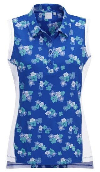PING Colleen Sleeveless women's polo, viibrant bloom/white