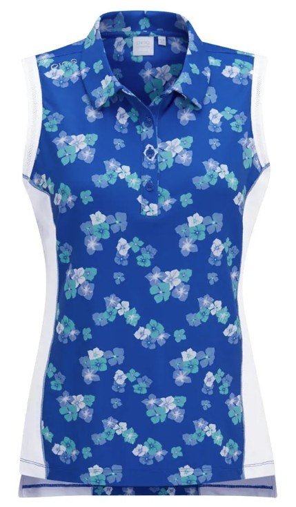 PING Colleen Sleeveless women's polo, viibrant bloom/white