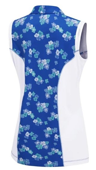 PING Colleen Sleeveless women's polo, viibrant bloom/white