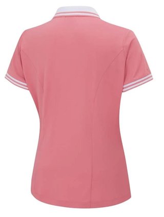 PING Ali short sleeve women's polo, sweet pea/white