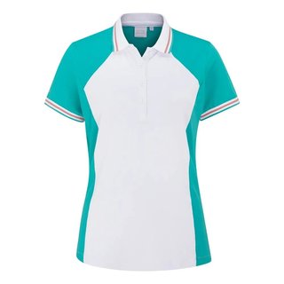 PING Ali short sleeve ladies polo, bright aqua/white