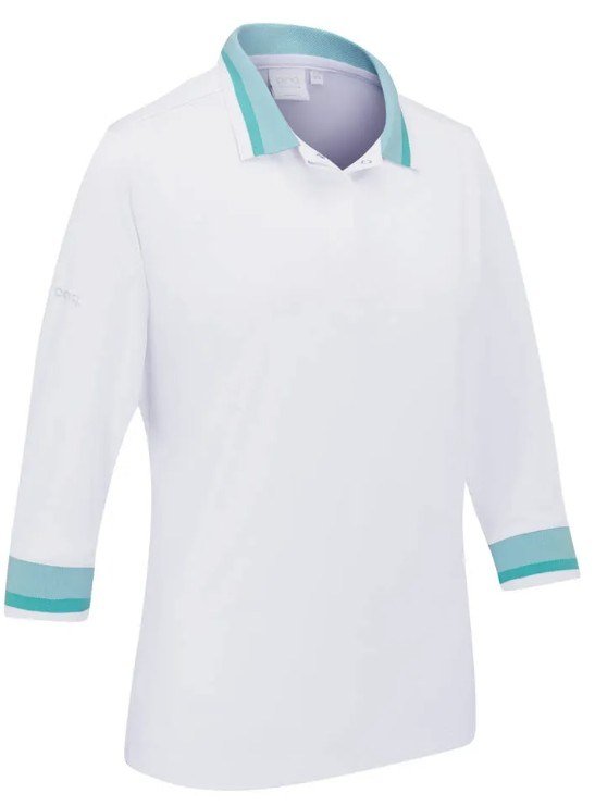 PING Lindsey women's polo, white/bright aqua