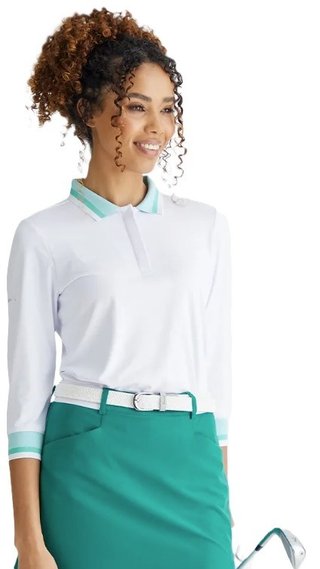 PING Lindsey women's polo, white/bright aqua