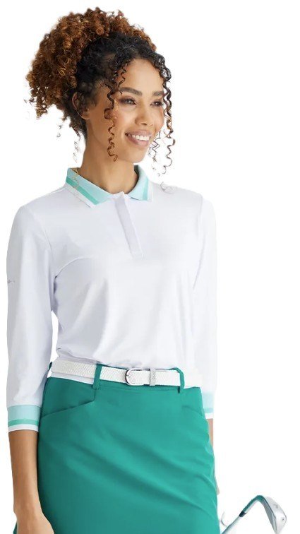 PING Lindsey women's polo, white/bright aqua