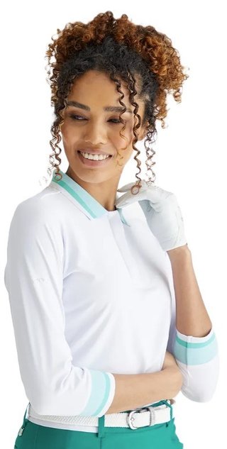 PING Lindsey women's polo, white/bright aqua