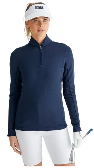 PING Abigale Performance Fleece women's sweatshirt, navy