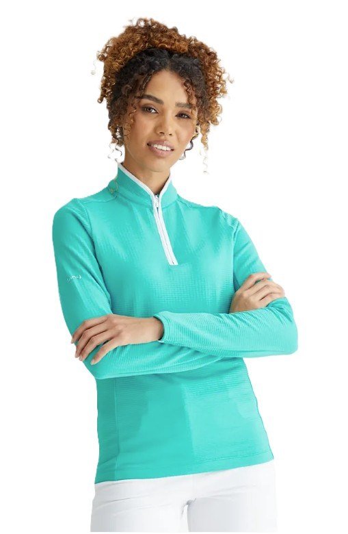 PING Abigale Fleece ladies sweatshirt, bright aqua
