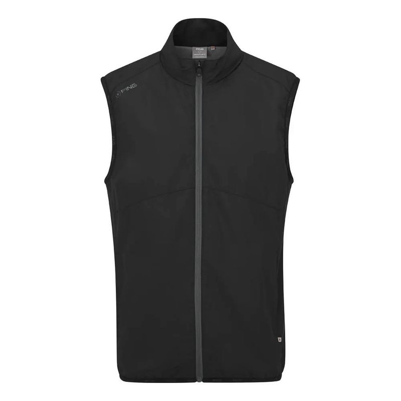PING Ashbourne men's fleece vest, black/asphalt