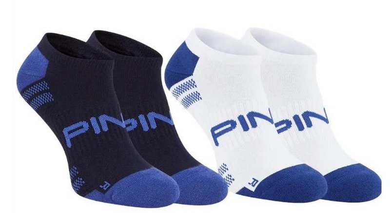 PING No-Show mens socks (2 Pairs), navy/white multi, EU 41-46 (UK 7-11)