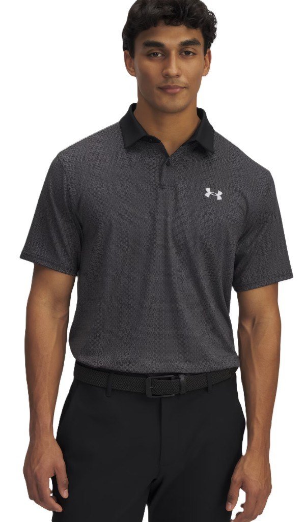 Under Armour T2G Printed men's polo, black/halo gray