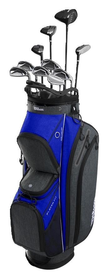 Wilson Player Fit Premium men's golf set, graphite + cart bag, red