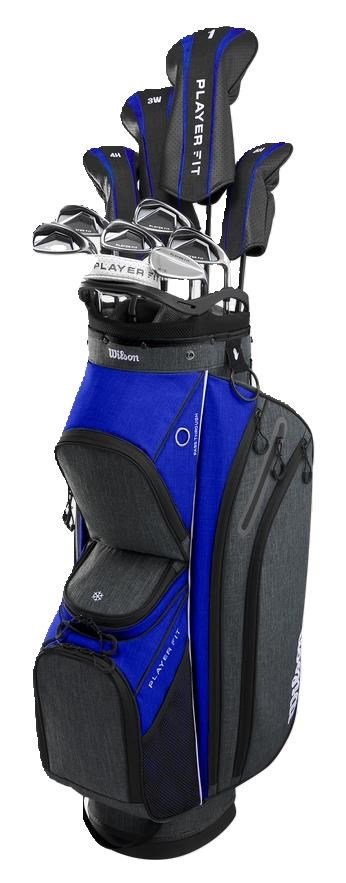 Wilson Player Fit Premium men's golf set, graphite + cart bag, red