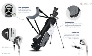 Masters GX1 Gts men's golf half set, graphite + stand bag, black/grey/white