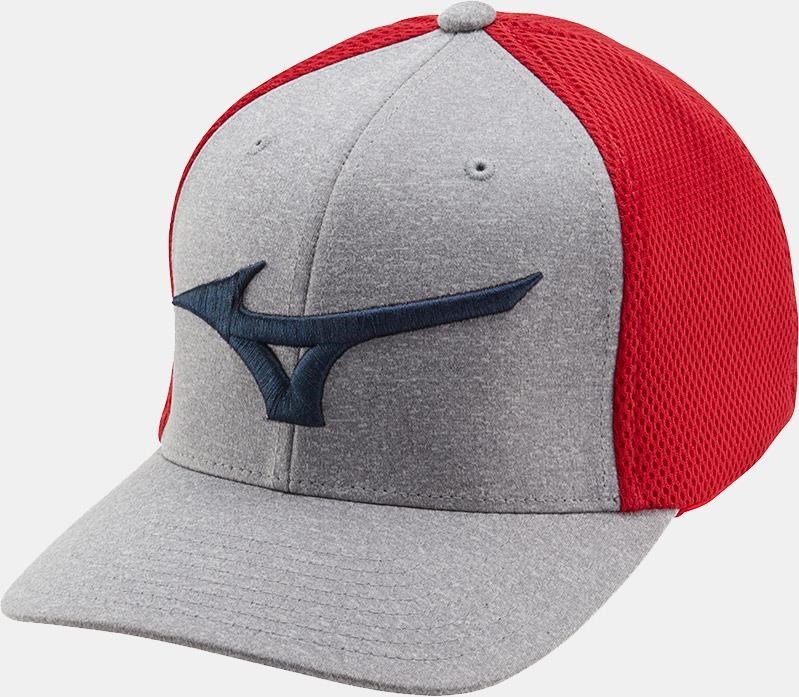 Mizuno Fitted Meshback men's cap, red/navy