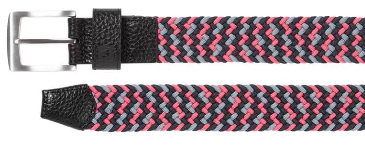FootJoy Braided unisex belt, black/pink