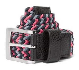 FootJoy Braided unisex belt, black/pink