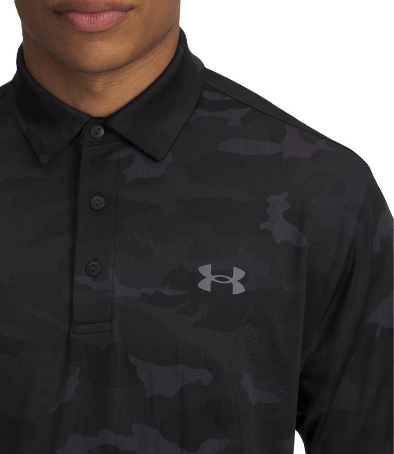 Under Armour Playoff 3.0 Printed men's polo, black