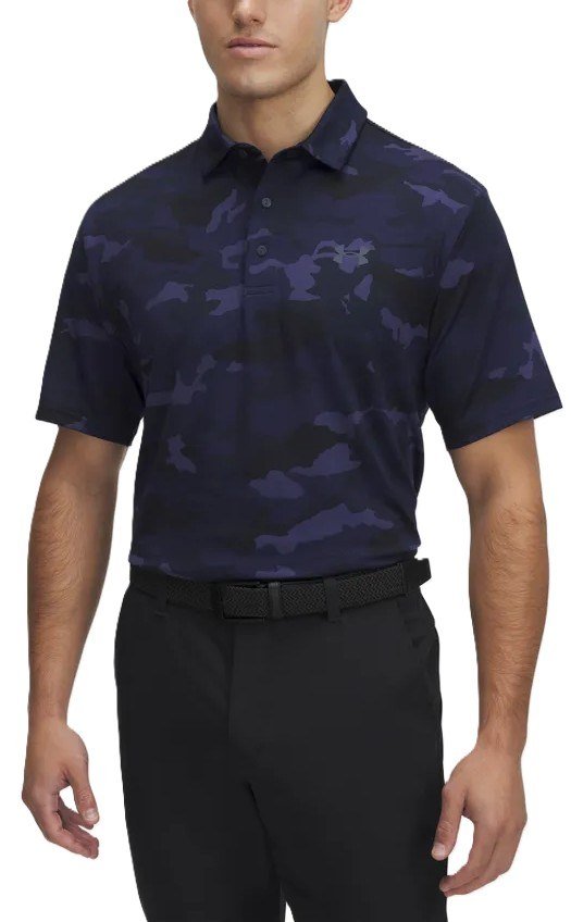 Under Armour Playoff 3.0 Printed men's polo, midnight navy/downpour grey