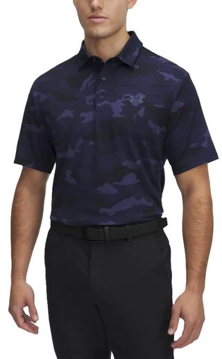 Under Armour Playoff 3.0 Printed men's polo, midnight navy/downpour grey
