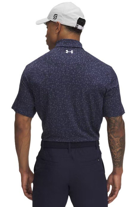 Under Armour Playoff 3.0 Printed men's polo, midnight navy/downpour grey